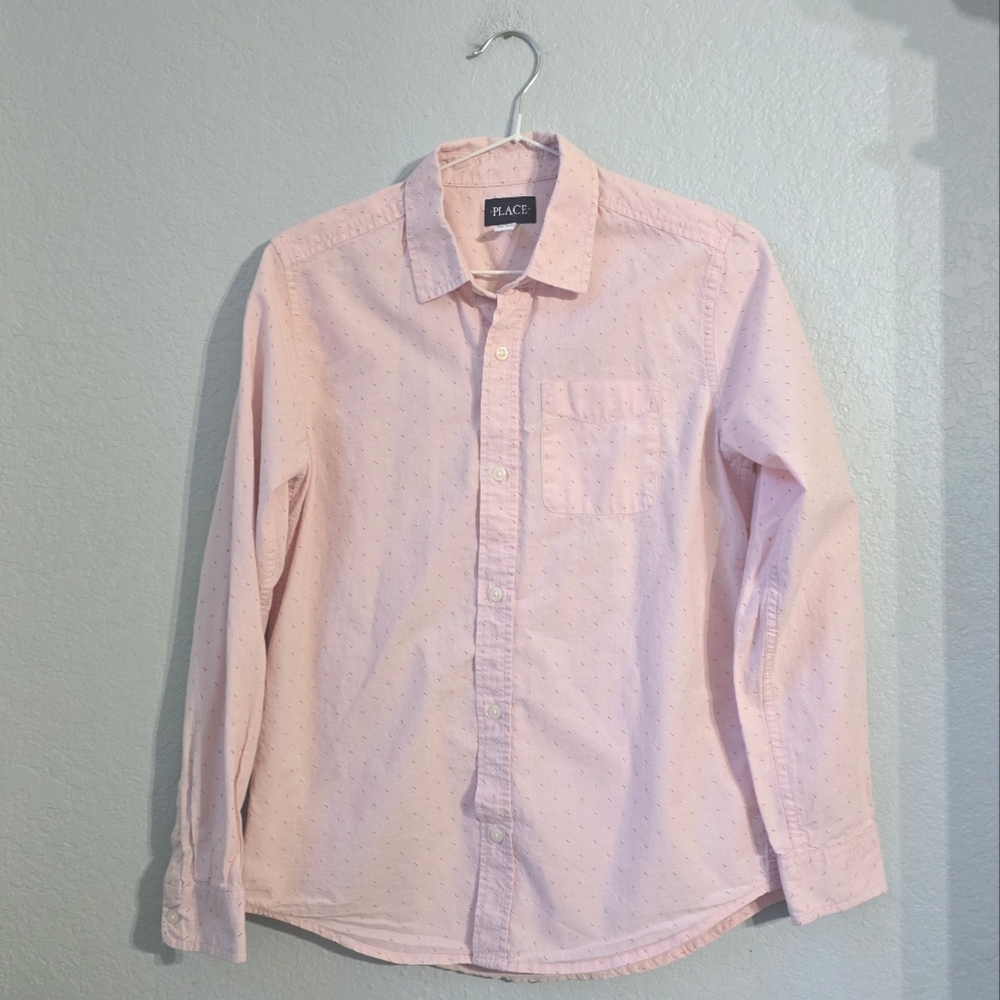 Place Long Sleeve Button-down Shirt * Boys  size 14 * pastel pink